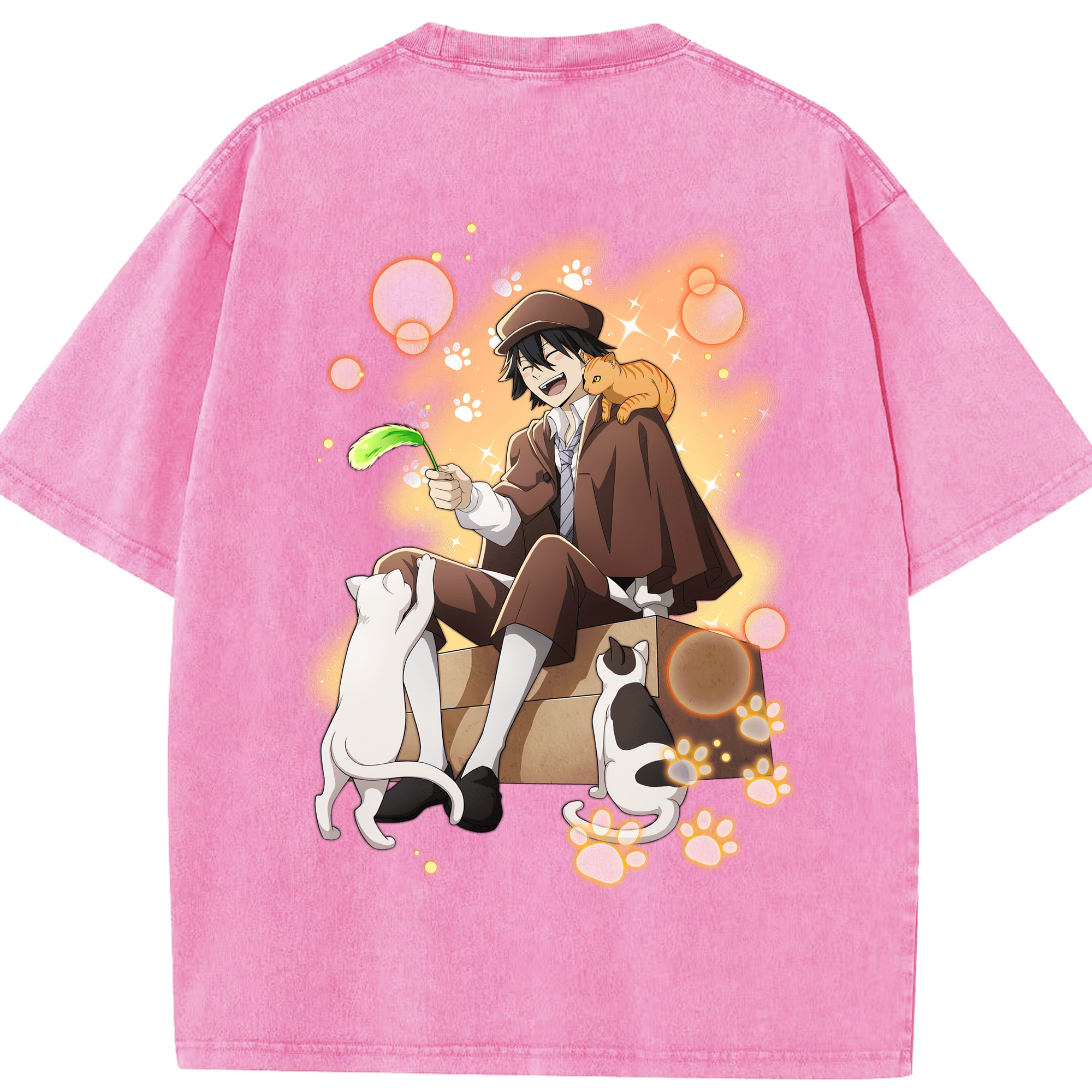 （画像用） 文豪ストレイドッグス Bungo Stray Dogs 綿100% ヴィンテージ風 半袖Tシャツ（背面プリント）